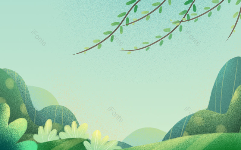 卡通春分装饰绿色植物山水山川元素,插画/手绘图,插画/手绘图库,插画/手绘图下载,插画/手绘